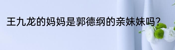 王九龙的妈妈是郭德纲的亲妹妹吗？