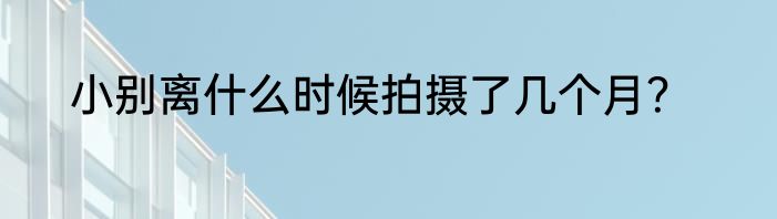 小别离什么时候拍摄了几个月？