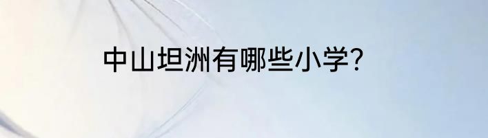 中山坦洲有哪些小学？