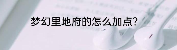 梦幻里地府的怎么加点？