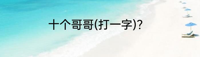 十个哥哥(打一字)？