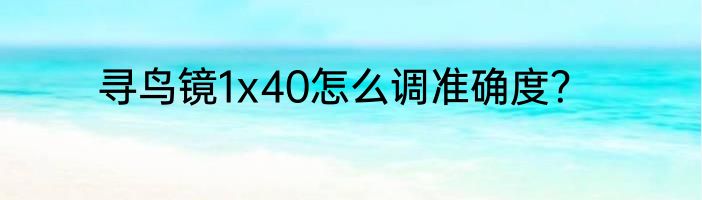 寻鸟镜1x40怎么调准确度？