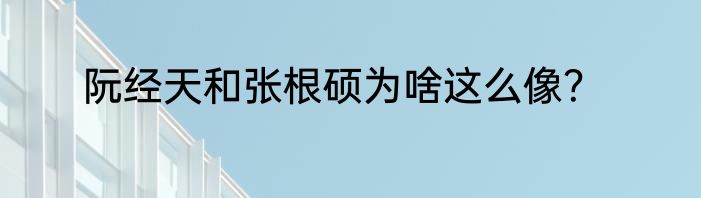 阮经天和张根硕为啥这么像？