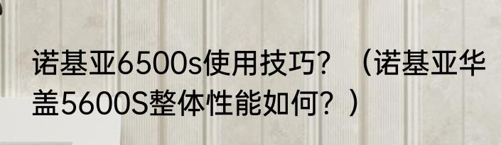诺基亚6500s使用技巧？（诺基亚华盖5600S整体性能如何？）