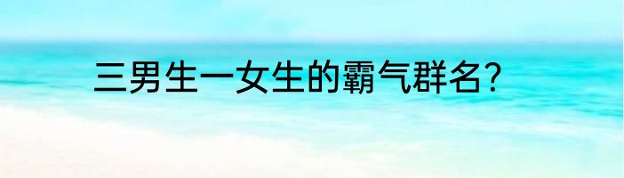 三男生一女生的霸气群名？