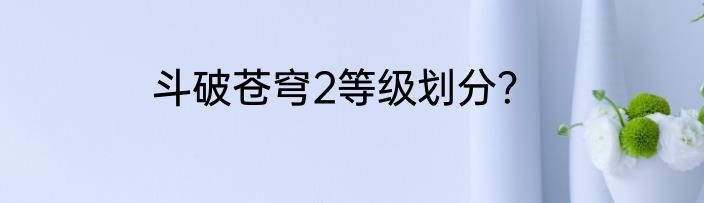 斗破苍穹2等级划分？