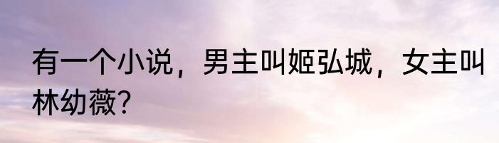 有一个小说，男主叫姬弘城，女主叫林幼薇？