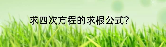 求四次方程的求根公式？