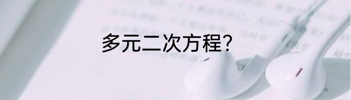 多元二次方程？