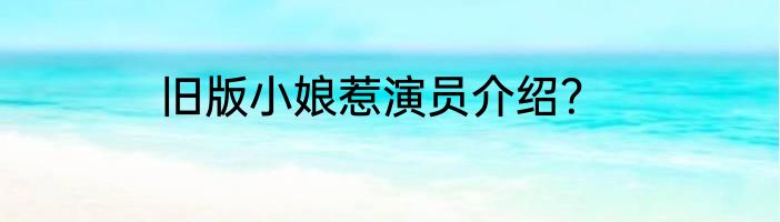旧版小娘惹演员介绍？