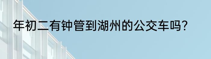 年初二有钟管到湖州的公交车吗？
