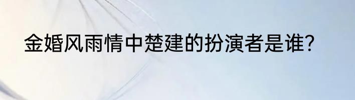 金婚风雨情中楚建的扮演者是谁？