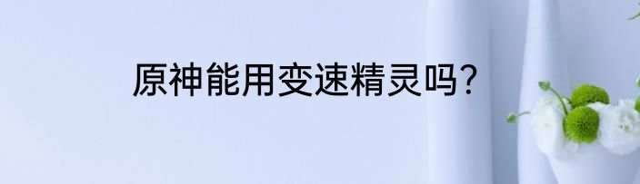 原神能用变速精灵吗？