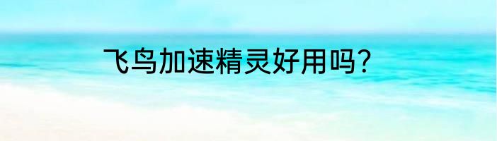 飞鸟加速精灵好用吗？