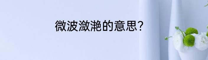 微波潋滟的意思？