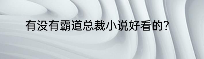 有没有霸道总裁小说好看的？