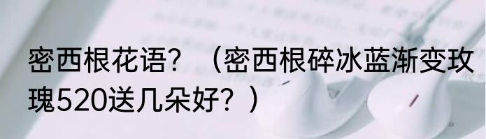 密西根花语？（密西根碎冰蓝渐变玫瑰520送几朵好？）