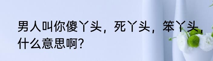 男人叫你傻丫头，死丫头，笨丫头，什么意思啊？