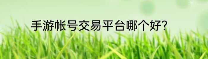 手游帐号交易平台哪个好？