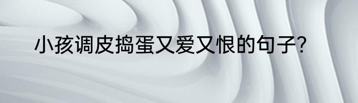 小孩调皮捣蛋又爱又恨的句子？