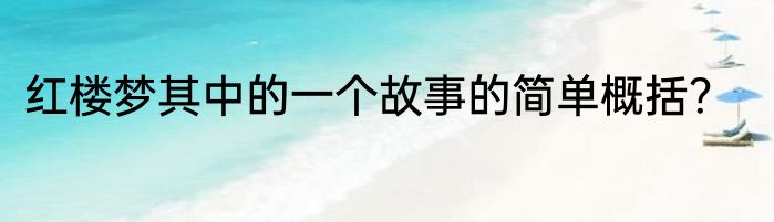 红楼梦其中的一个故事的简单概括？
