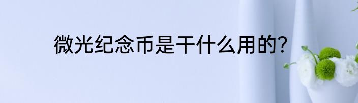 微光纪念币是干什么用的？