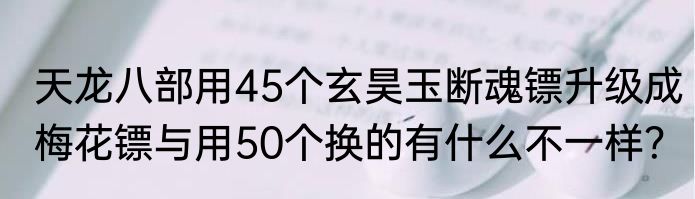 天龙八部用45个玄昊玉断魂镖升级成梅花镖与用50个换的有什么不一样？