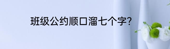 班级公约顺口溜七个字？