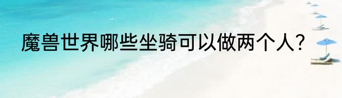 魔兽世界哪些坐骑可以做两个人？