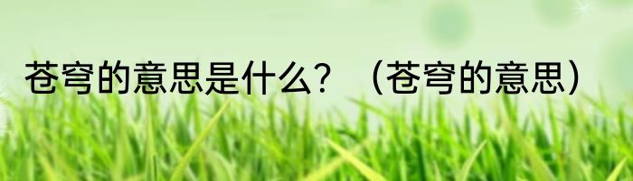 苍穹的意思是什么？（苍穹的意思）