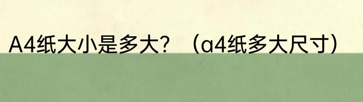 A4纸大小是多大？（a4纸多大尺寸）