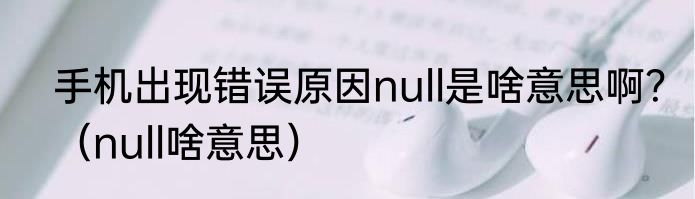 手机出现错误原因null是啥意思啊？（null啥意思）