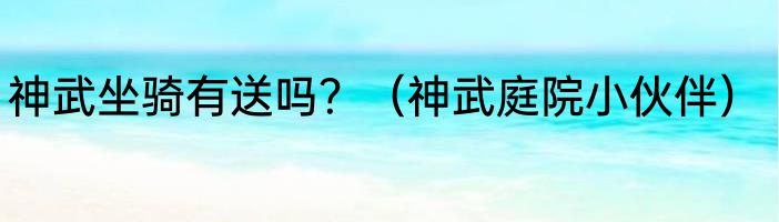 神武坐骑有送吗？（神武庭院小伙伴）