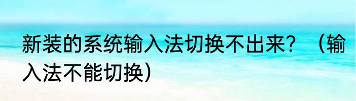 新装的系统输入法切换不出来？（输入法不能切换）