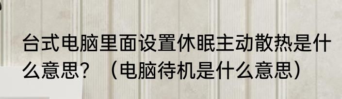 台式电脑里面设置休眠主动散热是什么意思？（电脑待机是什么意思）