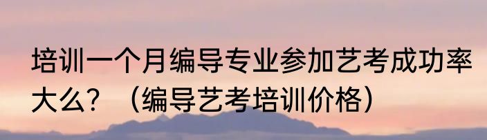 培训一个月编导专业参加艺考成功率大么？（编导艺考培训价格）