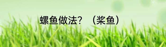 螺鱼做法？（桨鱼）