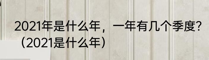 2021年是什么年，一年有几个季度？（2021是什么年）