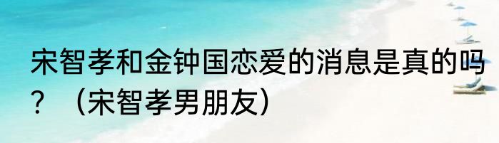 宋智孝和金钟国恋爱的消息是真的吗？（宋智孝男朋友）