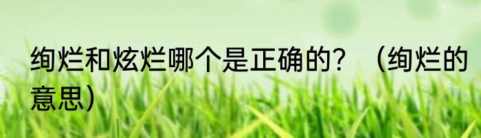 绚烂和炫烂哪个是正确的？（绚烂的意思）