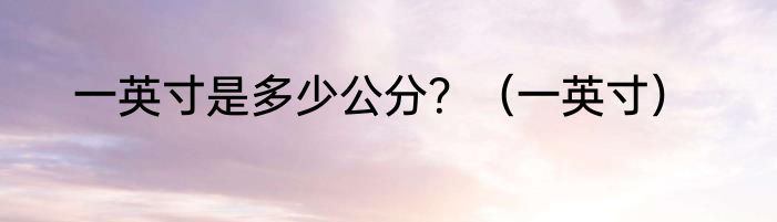 一英寸是多少公分？（一英寸）