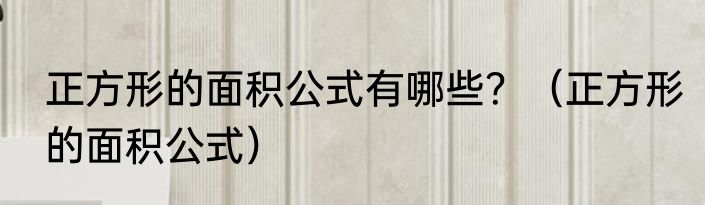 正方形的面积公式有哪些？（正方形的面积公式）