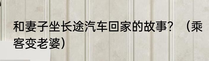 和妻子坐长途汽车回家的故事？（乘客变老婆）