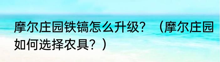 摩尔庄园铁镐怎么升级？（摩尔庄园如何选择农具？）