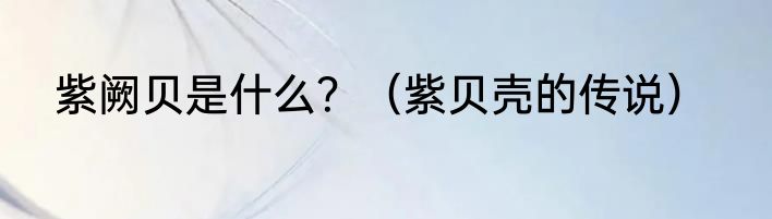 紫阙贝是什么？（紫贝壳的传说）