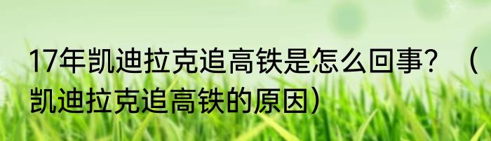 17年凯迪拉克追高铁是怎么回事？（凯迪拉克追高铁的原因）