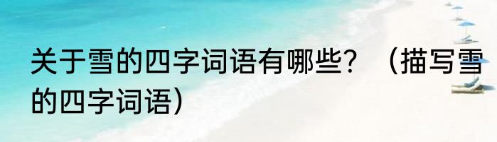 关于雪的四字词语有哪些？（描写雪的四字词语）