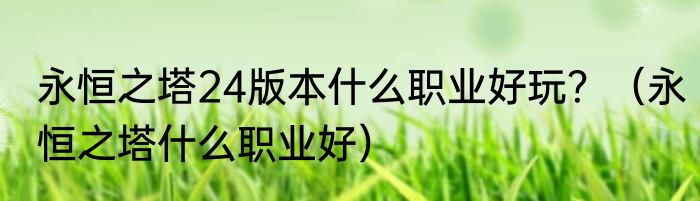 永恒之塔24版本什么职业好玩？（永恒之塔什么职业好）