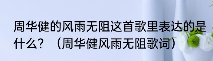 周华健的风雨无阻这首歌里表达的是什么？（周华健风雨无阻歌词）