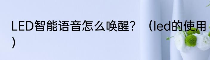 LED智能语音怎么唤醒？（led的使用）